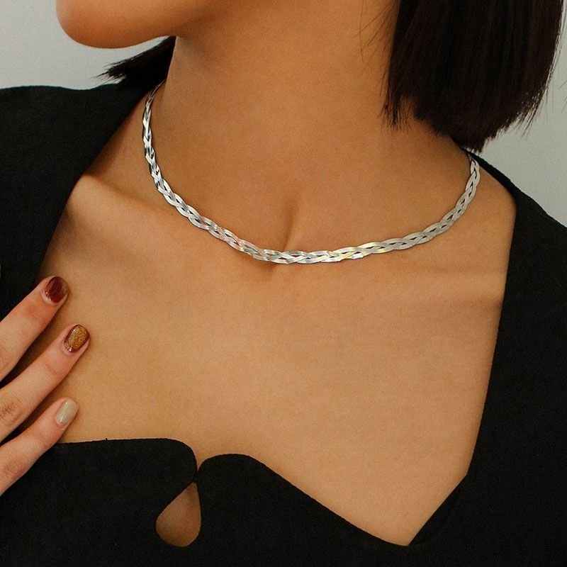 925 Silver Snake Bone Chain Necklace - floysun