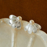 925 Silver Soma Flower Pearls Earrings - floysun