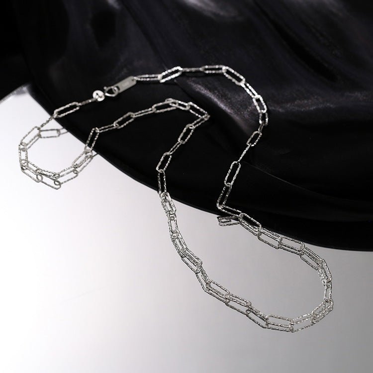 925 Silver Square Chain Clavicle Necklace - floysun