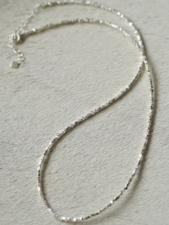 925 Sterling Silver Crushed Silver Necklace - floysun