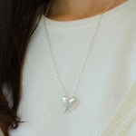 925 Sterling Silver Frosted Love Necklace - floysun