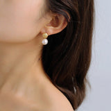 925 sterling silver Irregular Lava Baroque Earrings - floysun
