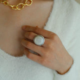 925 Sterling Silver Mother of Pearl Ring - floysun