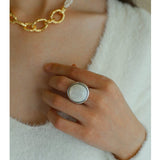 925 Sterling Silver Mother of Pearl Ring - floysun