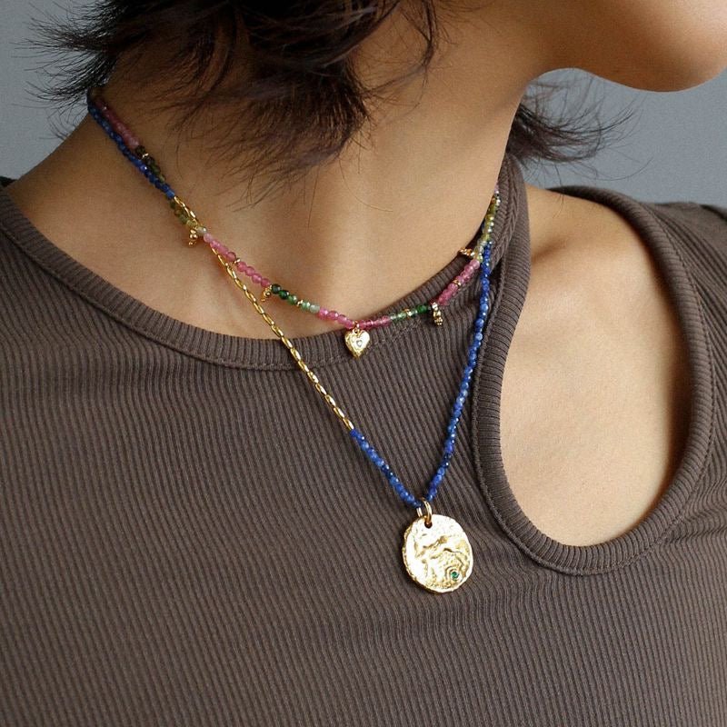925 Sterling Silver Multi-Gemstone Necklace - floysun