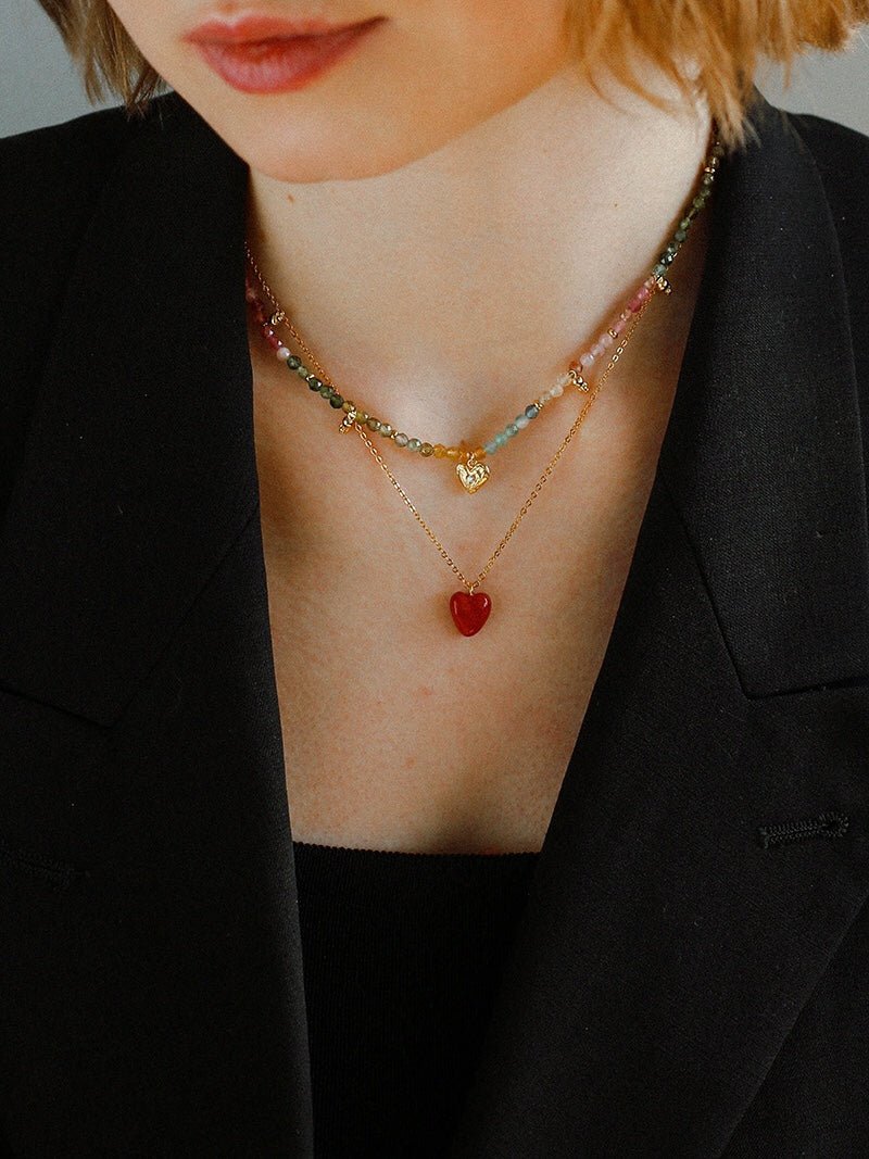 925 Sterling Silver Multi-Gemstone Necklace - floysun