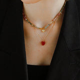 925 Sterling Silver Multi-Gemstone Necklace - floysun
