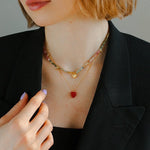 925 Sterling Silver Multi-Gemstone Necklace - floysun