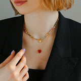 925 Sterling Silver Multi-Gemstone Necklace - floysun