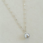 925 Sterling Silver Round Pearl Pendant Necklace - floysun