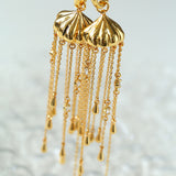 Jellyfish Long Tassel Fringe Earrings
