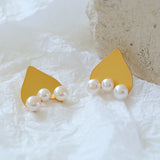 Simple Matte Love Pearl Earrings