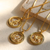 Retro Hollow Zodiac Necklace