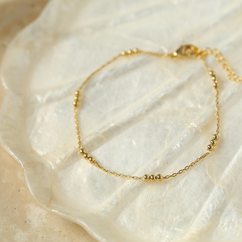 Effervescent Elegance: Singular Beaded Chain Bracelet