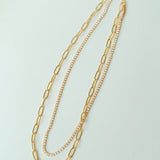 Double Layer Chain Zircon Clavicle Chain