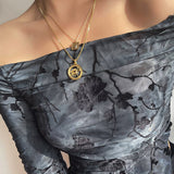 Retro Hollow Zodiac Necklace