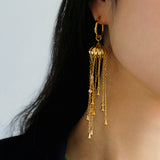 Jellyfish Long Tassel Fringe Earrings