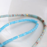Trendy Rainbow Blue Beaded Necklace