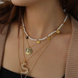 Rice Bead Circle Pearl Necklace