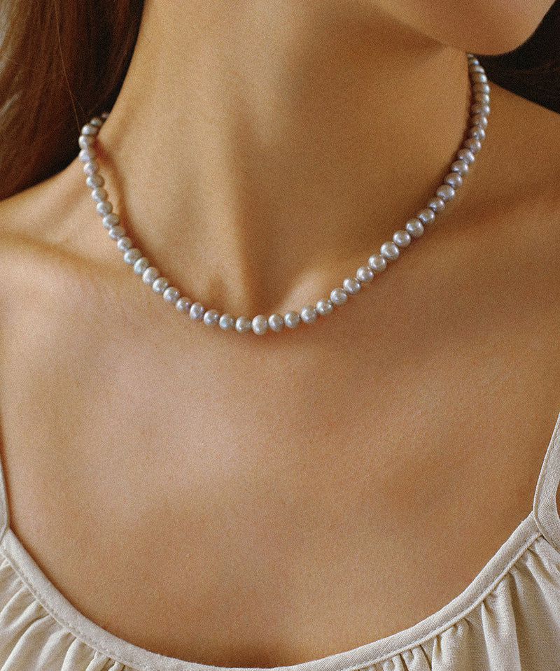 Grey Freshwater Pearl Necklace 43cm and 120cm