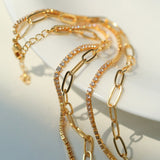 Double Layer Chain Zircon Clavicle Chain