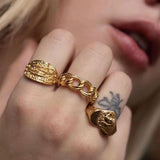 Carved Heart-shaped Lioness Ring