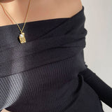 Simple and Irregular Square Necklace