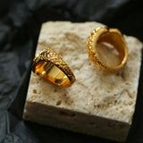 Carved Heart-shaped Lioness Ring