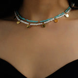 Rice Bead Circle Pearl Necklace
