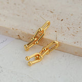 Horseshoe Buckle Long Chain Earrings