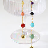Colored Stone Fringed Earrings