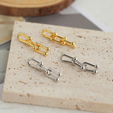 Horseshoe Buckle Long Chain Earrings