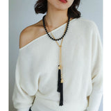 Niche Black Agate Handmade Beaded Necklace