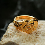 Carved Heart-shaped Lioness Ring