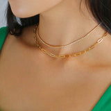 Double Layer Chain Zircon Clavicle Chain