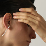 Graduated Pearl Linear Earrings