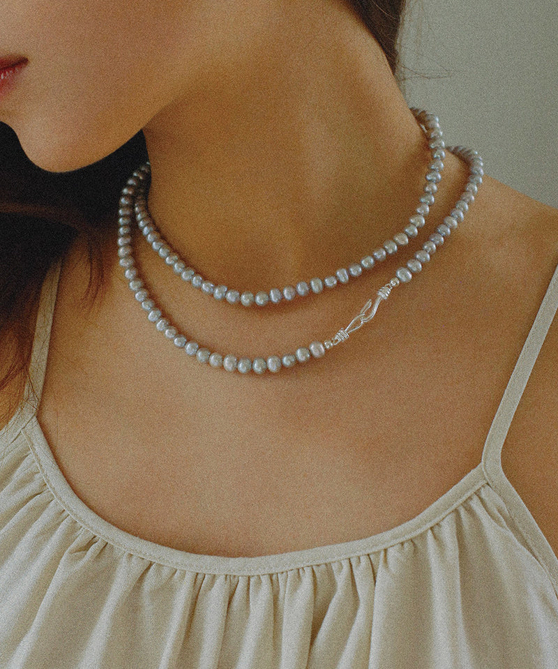 Grey Freshwater Pearl Necklace 43cm and 120cm