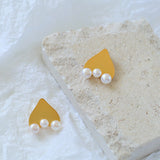 Simple Matte Love Pearl Earrings