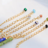 Trendy Rainbow Green  Beaded Necklace