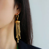 Jellyfish Long Tassel Fringe Earrings
