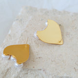 Simple Matte Love Pearl Earrings