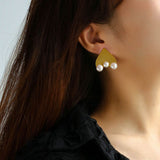 Simple Matte Love Pearl Earrings