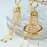 Jellyfish Long Tassel Fringe Earrings
