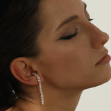 Graduated Pearl Linear Earrings