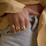 Carved Heart-shaped Lioness Ring