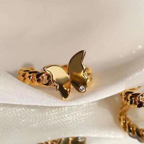 Smooth Butterfly Open Ring