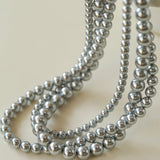Elegance in Layers：Triple-Layer Gray Pearl Necklace