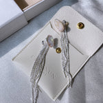 Anemone Chain Tassel Petal Pearl Earrings - floysun