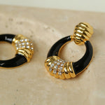 Antique Enamel Glazed Ring Earrings - floysun