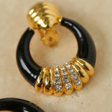 Antique Enamel Glazed Ring Earrings - floysun